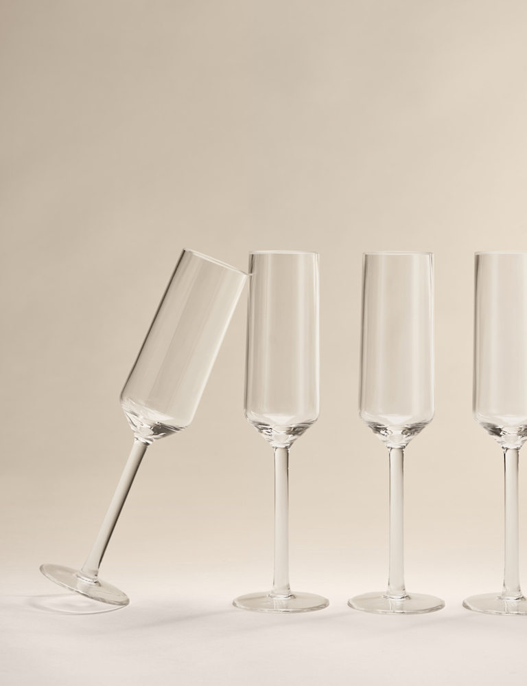 Set of 4 Angular Picnic Champagne Flutes