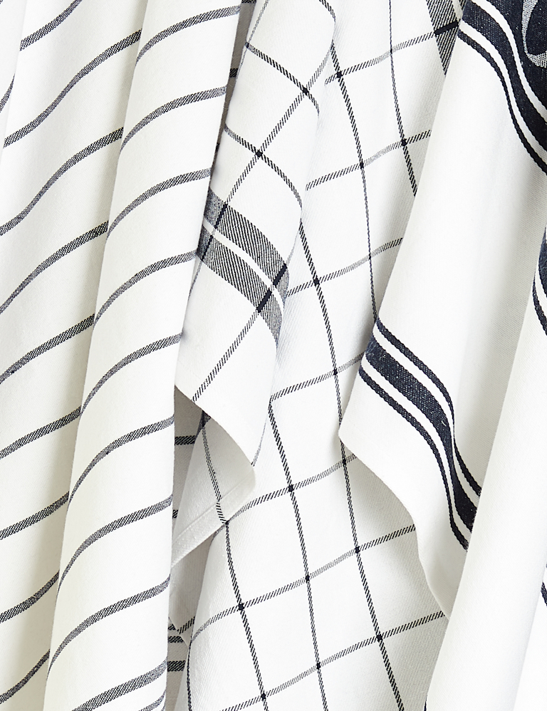 Set of 3 Cotton Rich Striped Tea Towels