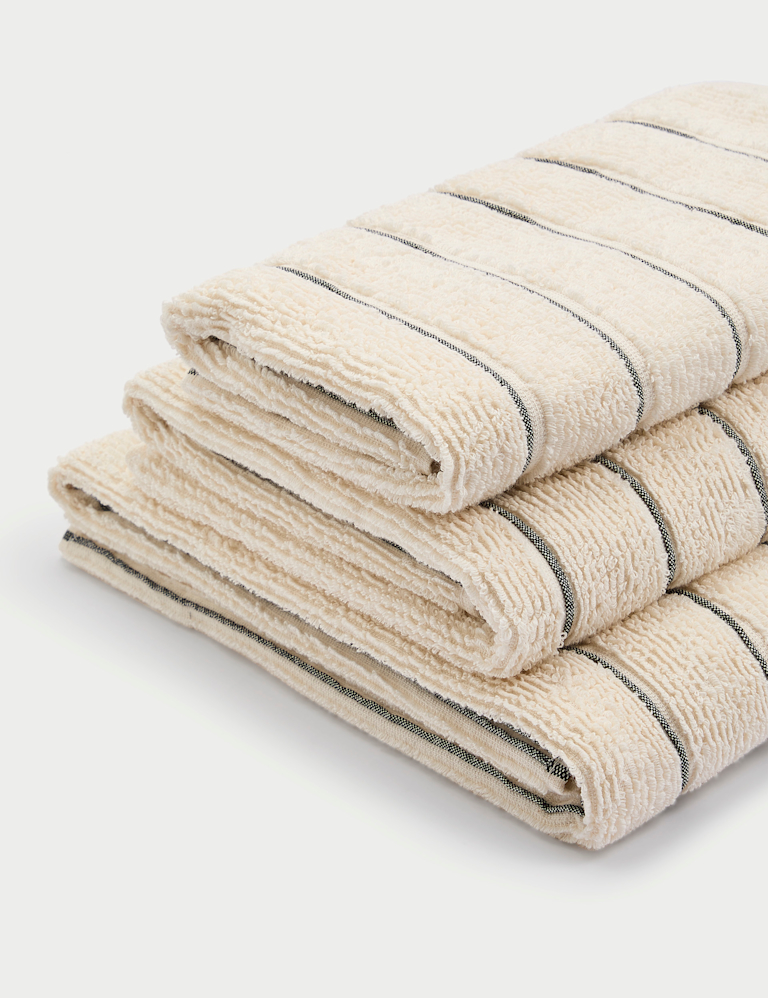 Pure Cotton Textured Striped Towel