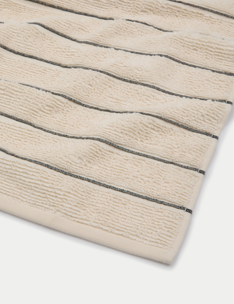 Pure Cotton Textured Striped Towel