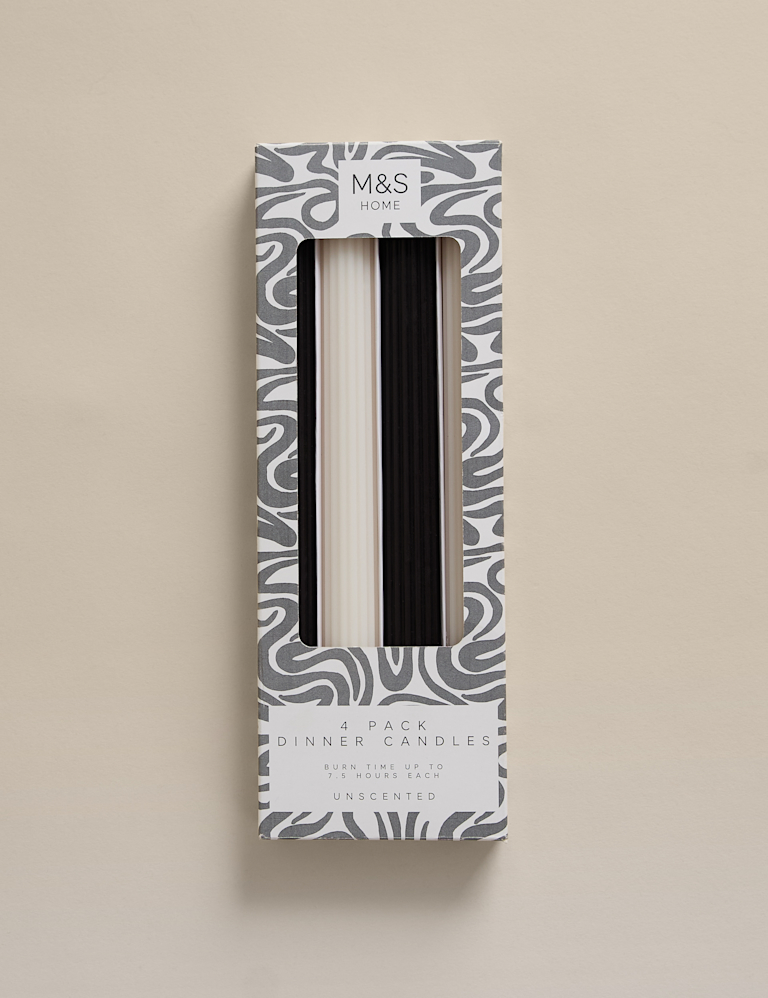 Set of 4 Mono Dinner Candles