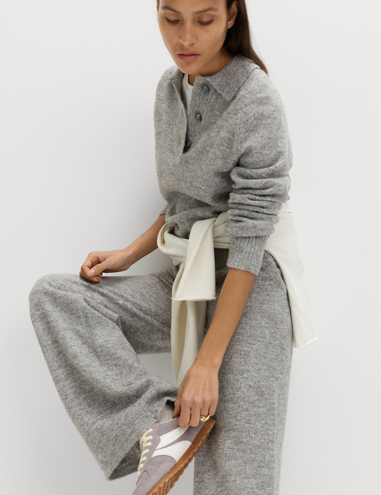 Collared Knitted Polo Jumper