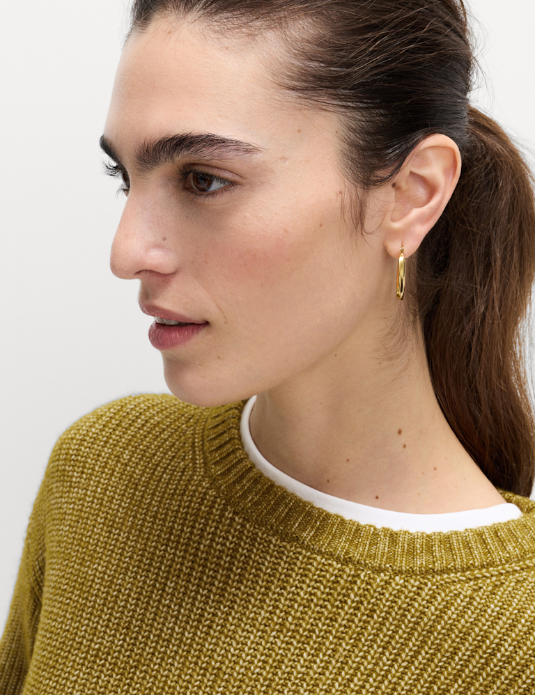 Cloud-Yarn Ribbed Crew Neck Jumper