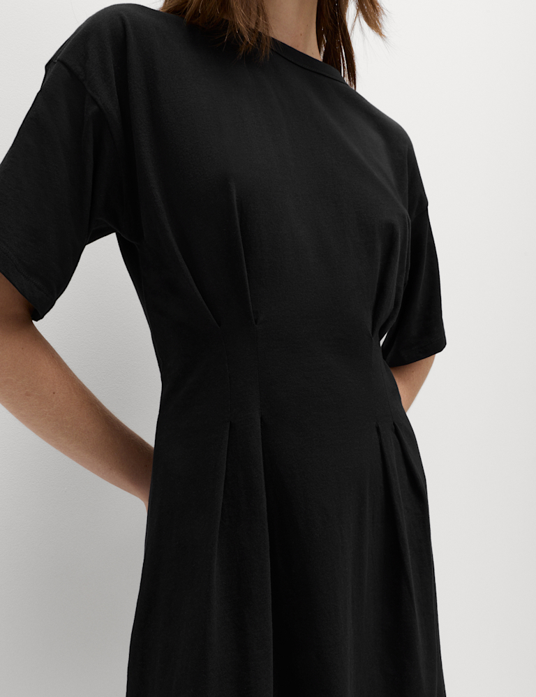 Pure Cotton Waisted Mini T-Shirt Dress