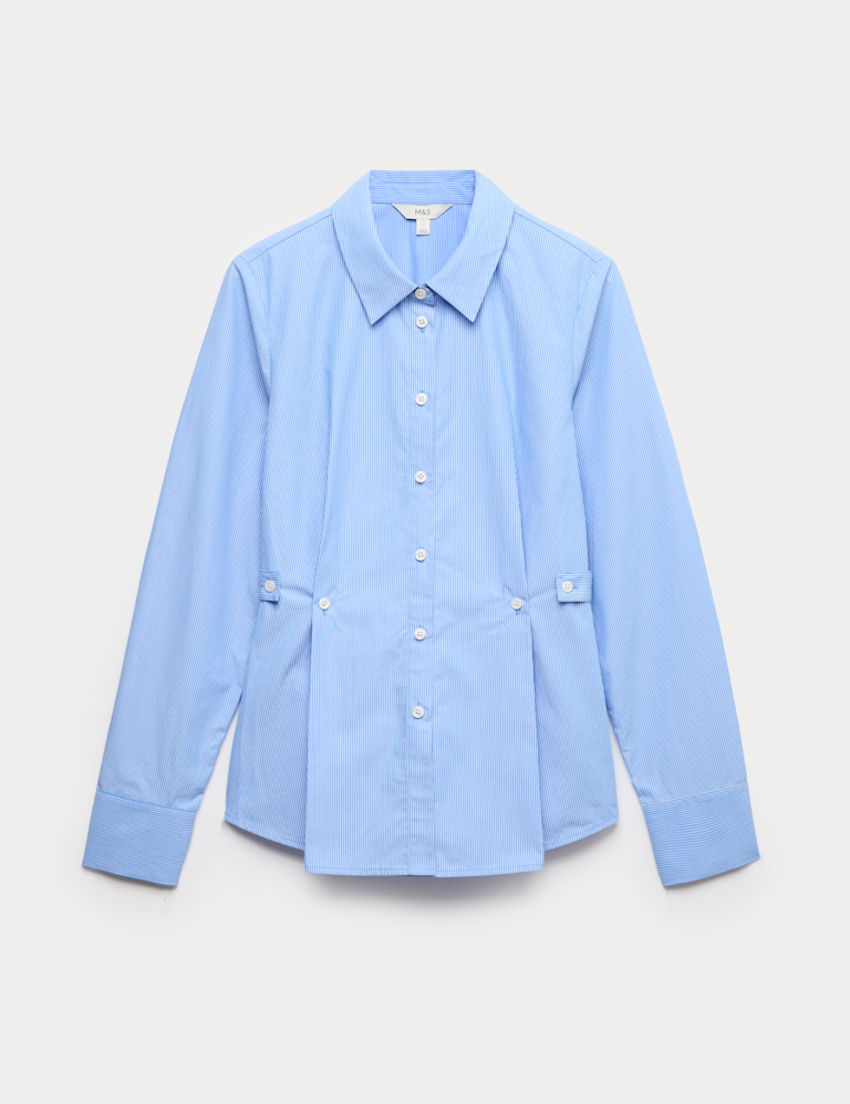 Pure Cotton Striped Button Detail Shirt