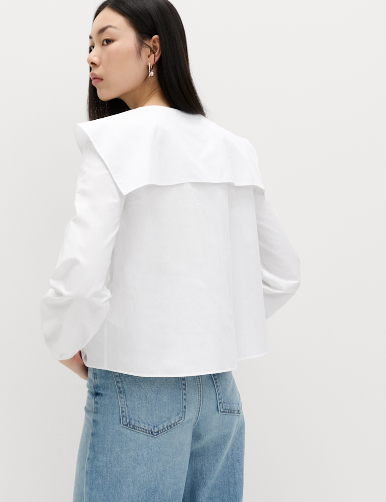Pure Cotton Collared Blouse