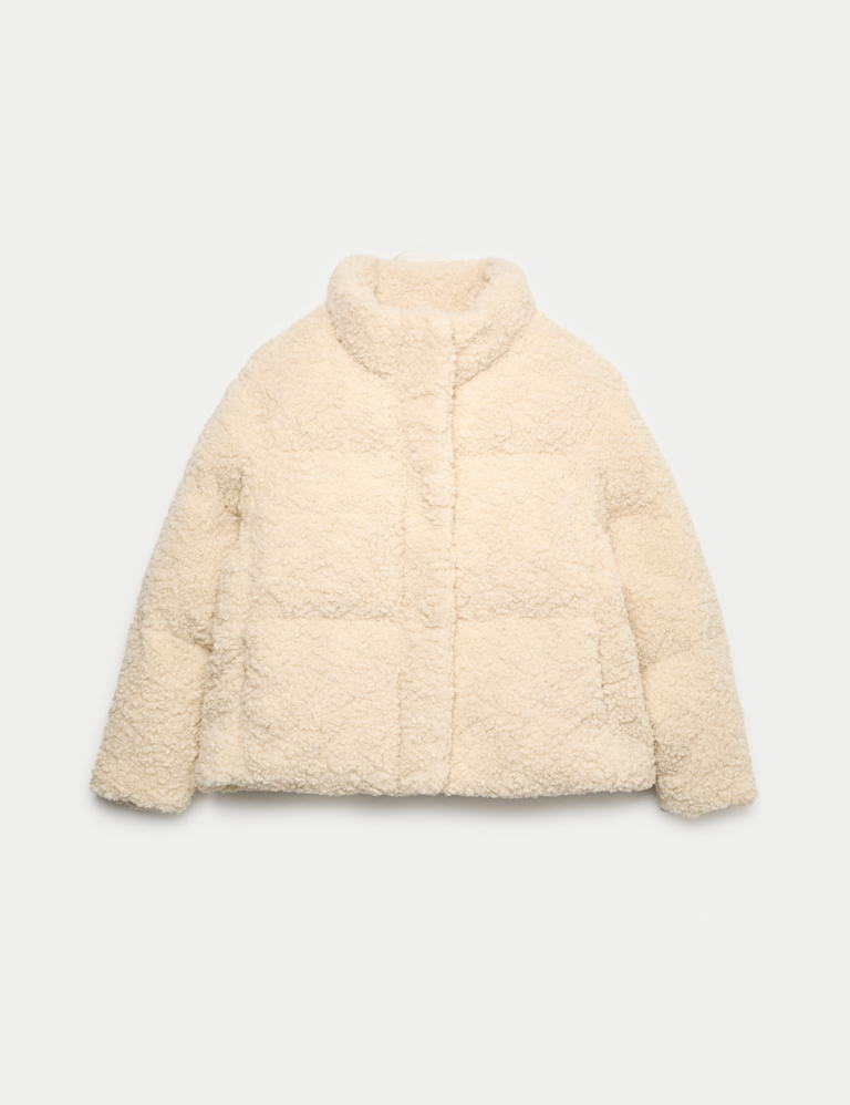 Borg Funnel Neck Puffer Coat
