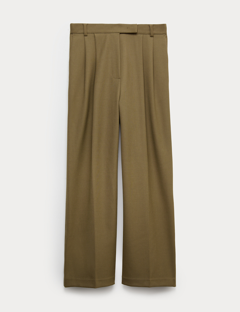 Tailored Wide Leg Trousers with Wool