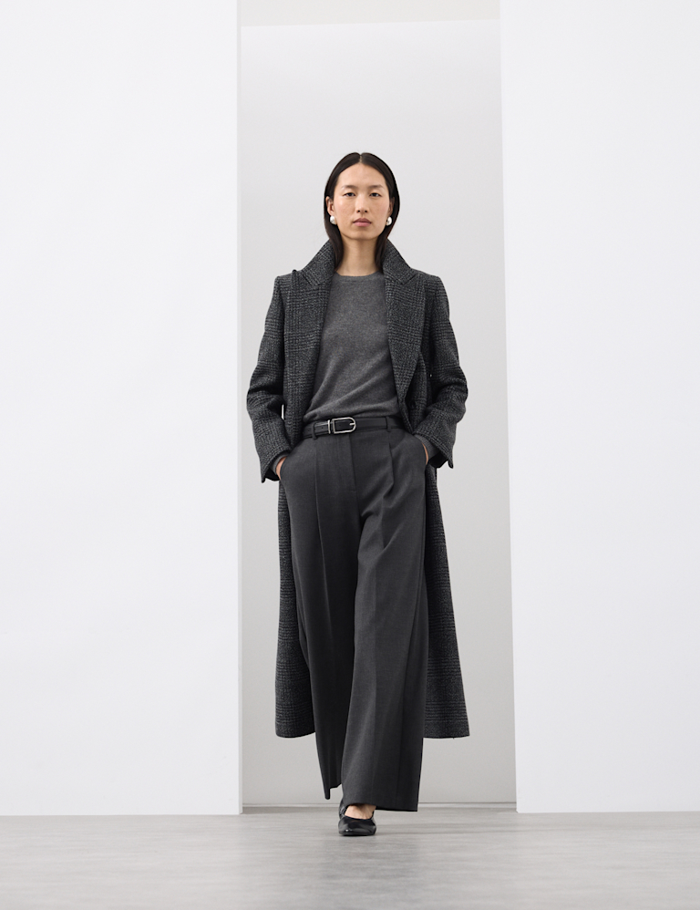 Wide Leg Trousers With Wool