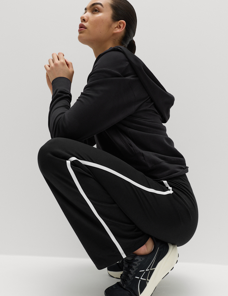 Go Easy Cotton Rich Side Stripe High Waisted Straight Leg Joggers Go Easy Cotton Rich Side Stripe High Waisted Straight Leg Joggers
