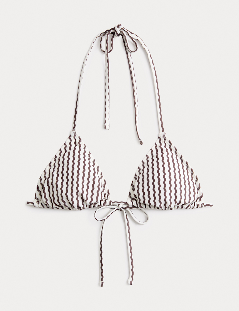 Printed Padded Halterneck Triangle Bikini Top