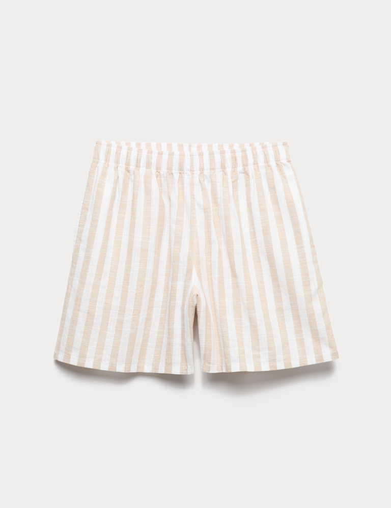 Pure Cotton Striped Beach Shorts