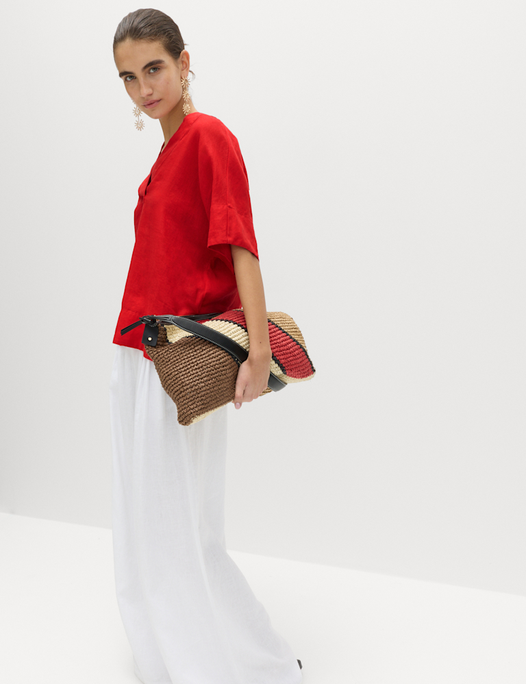 Pure Linen V-Neck Popover Top