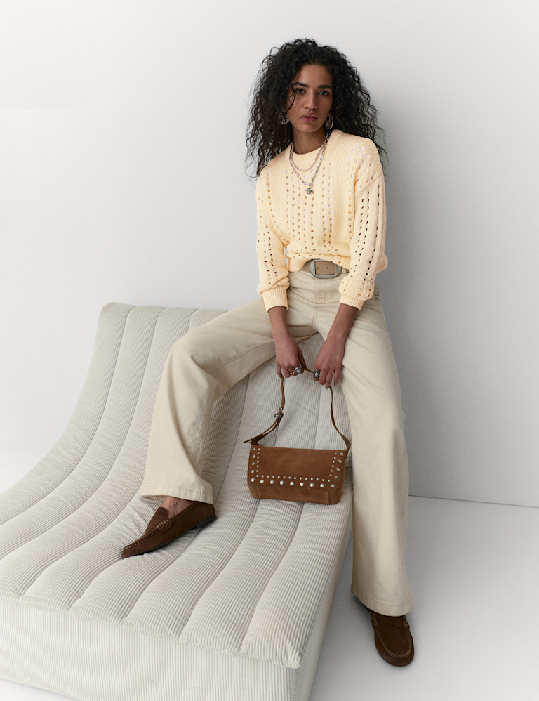 Pure Cotton Pointelle Jumper