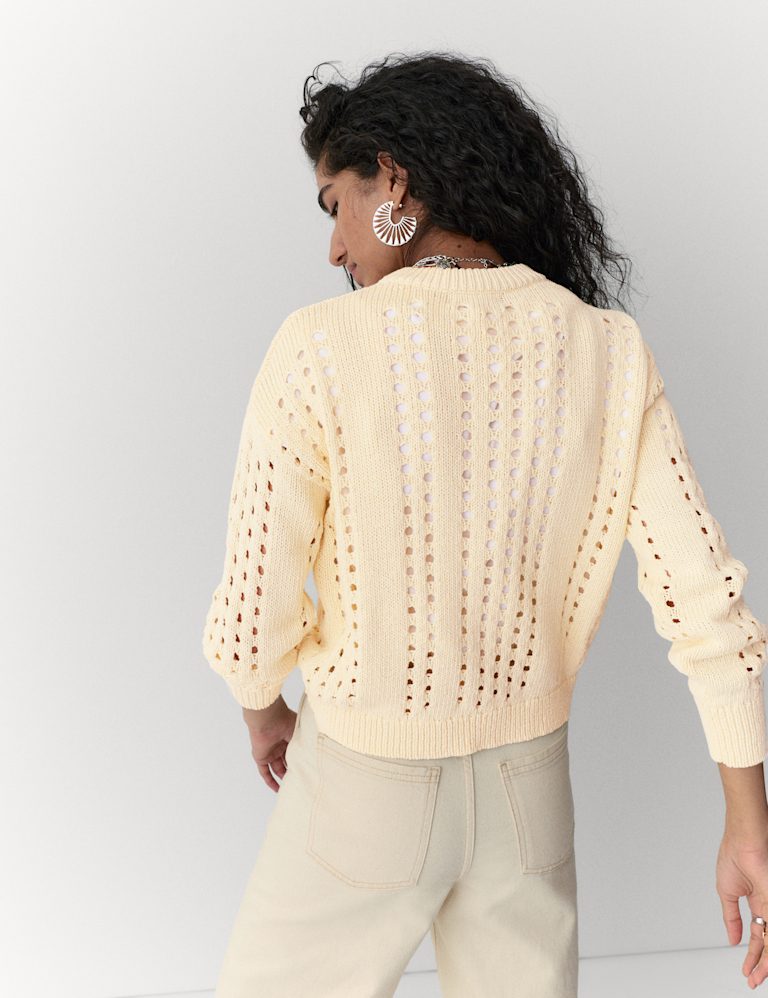 Pure Cotton Pointelle Jumper