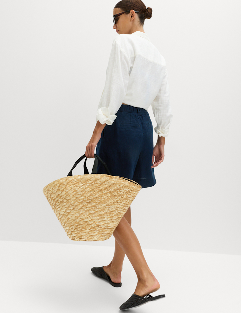 Pure Linen High Waisted Shorts