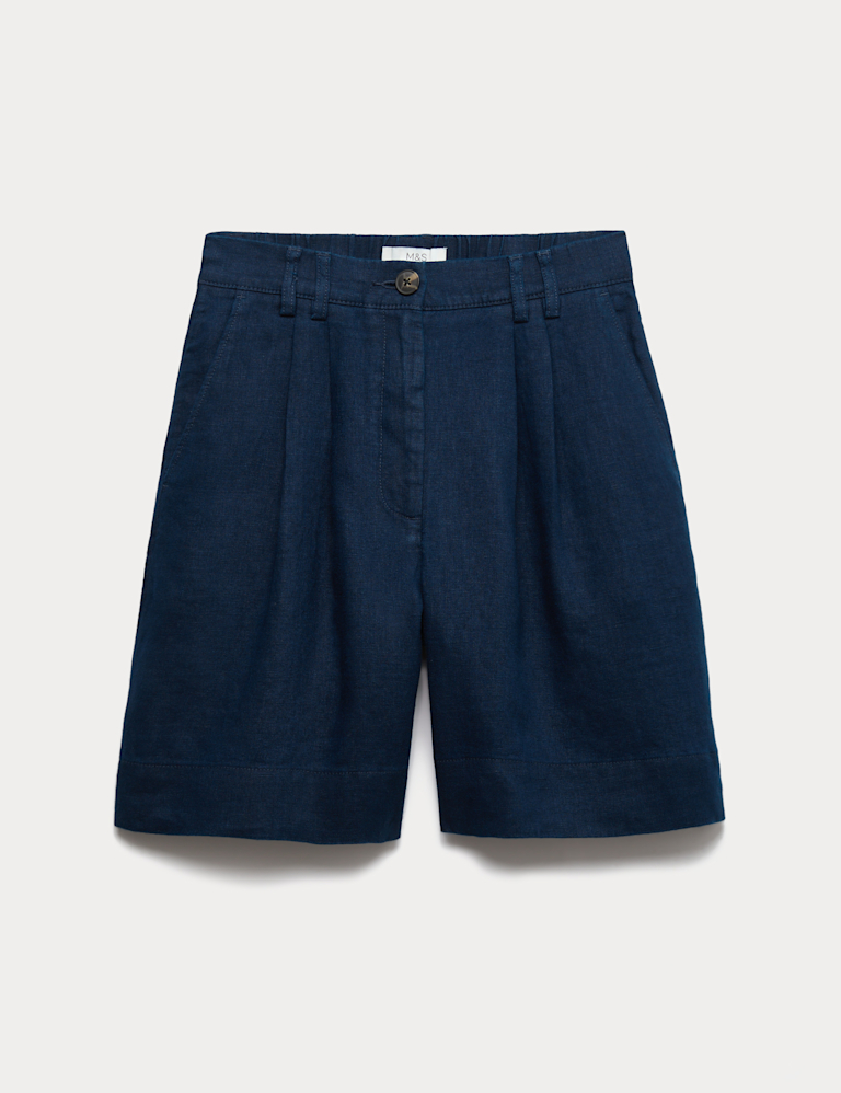 Pure Linen High Waisted Shorts