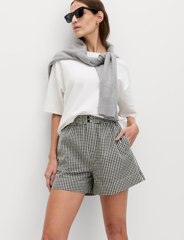 Gingham High Waisted Shorts