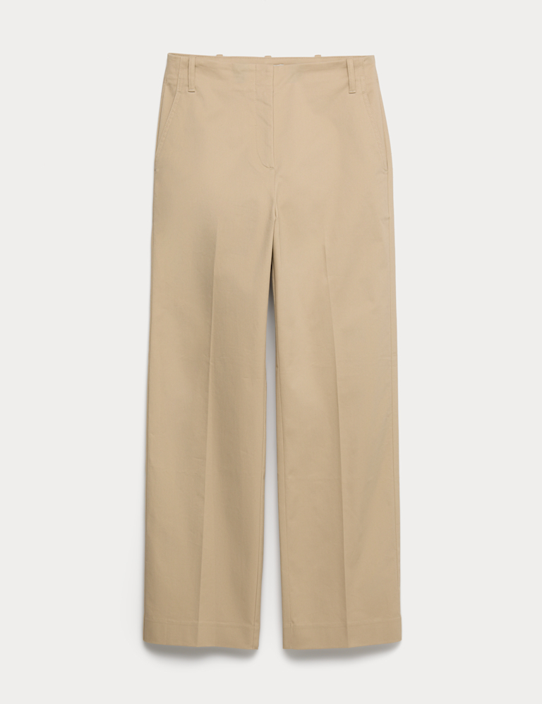 Cotton Rich Straight Leg Ankle Grazer Trousers Cotton Rich Straight Leg Ankle Grazer Trousers