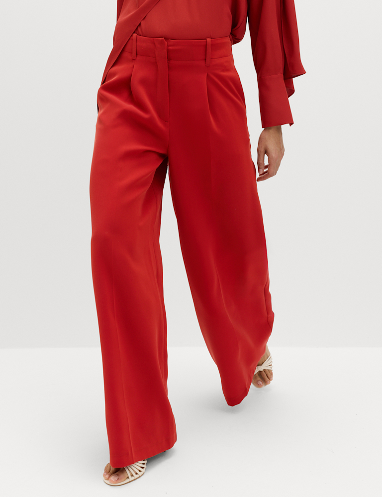 Single Pleat Wide Leg Trousers Single Pleat Wide Leg Trousers