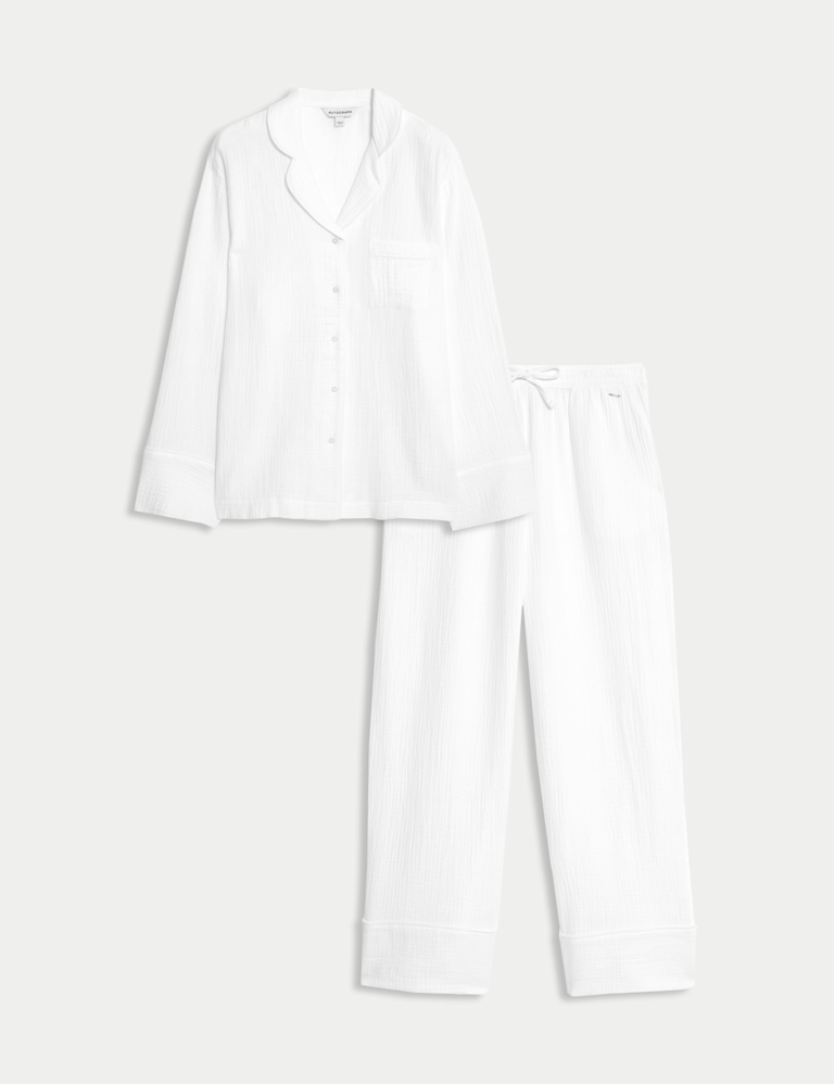 Pure Cotton Muslin Revere Pyjama Set