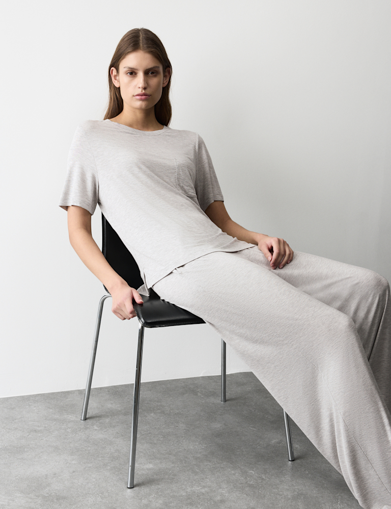 Jersey Wide Leg Pyjama Bottoms Jersey Wide Leg Pyjama Bottoms