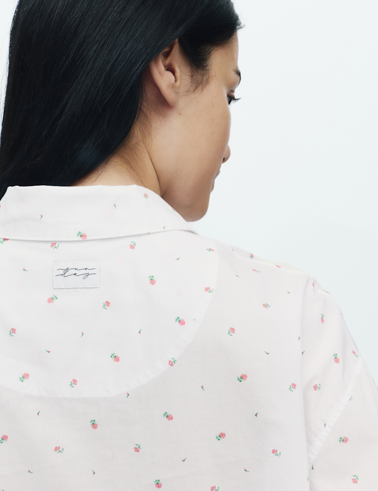 Pure Cotton Floral Wide Leg Pyjama Bottoms