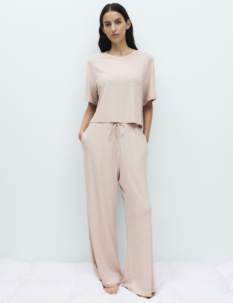 Modal Rich Ribbed Pyjama Bottoms Modal Rich Ribbed Pyjama Bottoms