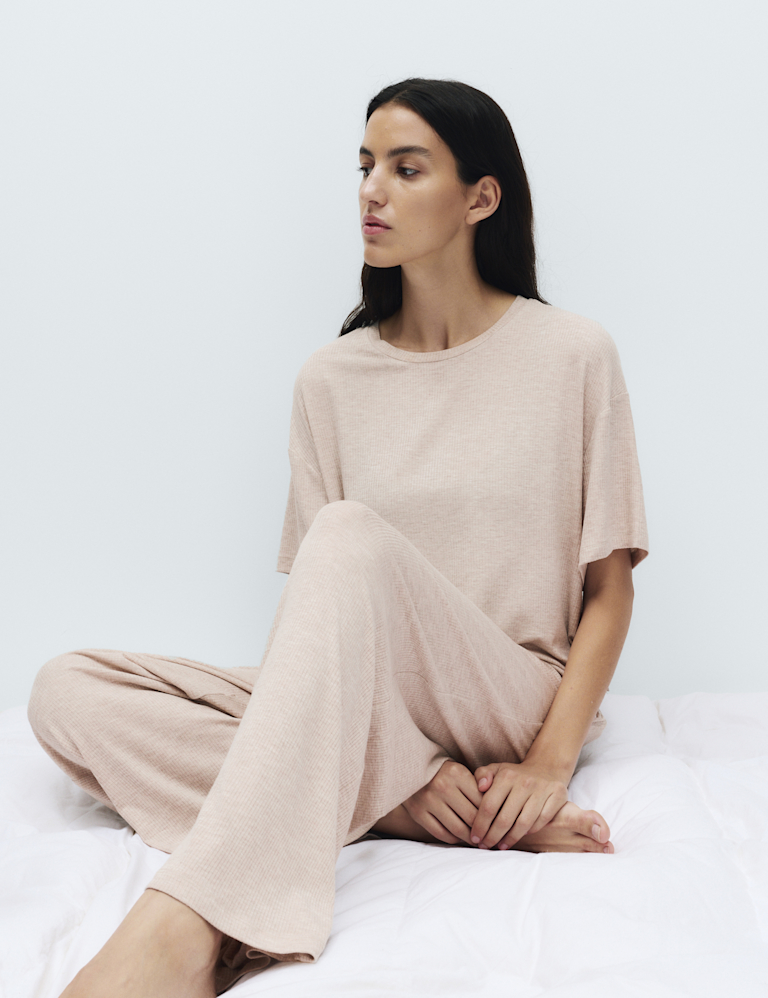 Modal Rich Ribbed Pyjama Bottoms