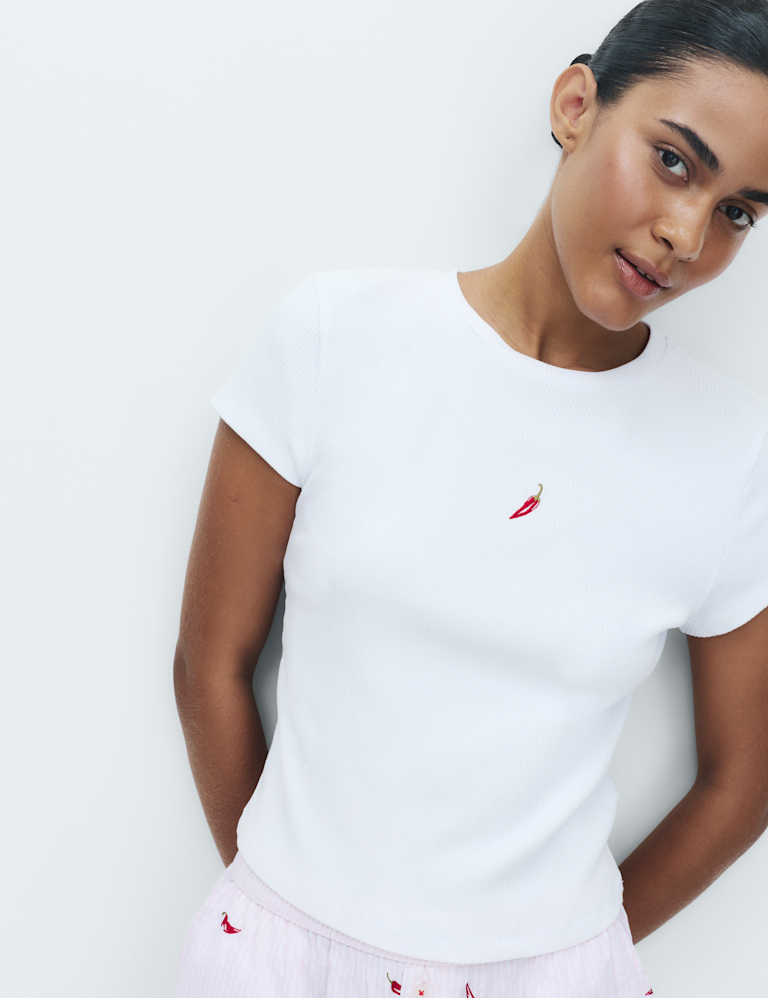 Cotton Modal Ribbed Pyjama T-Shirt