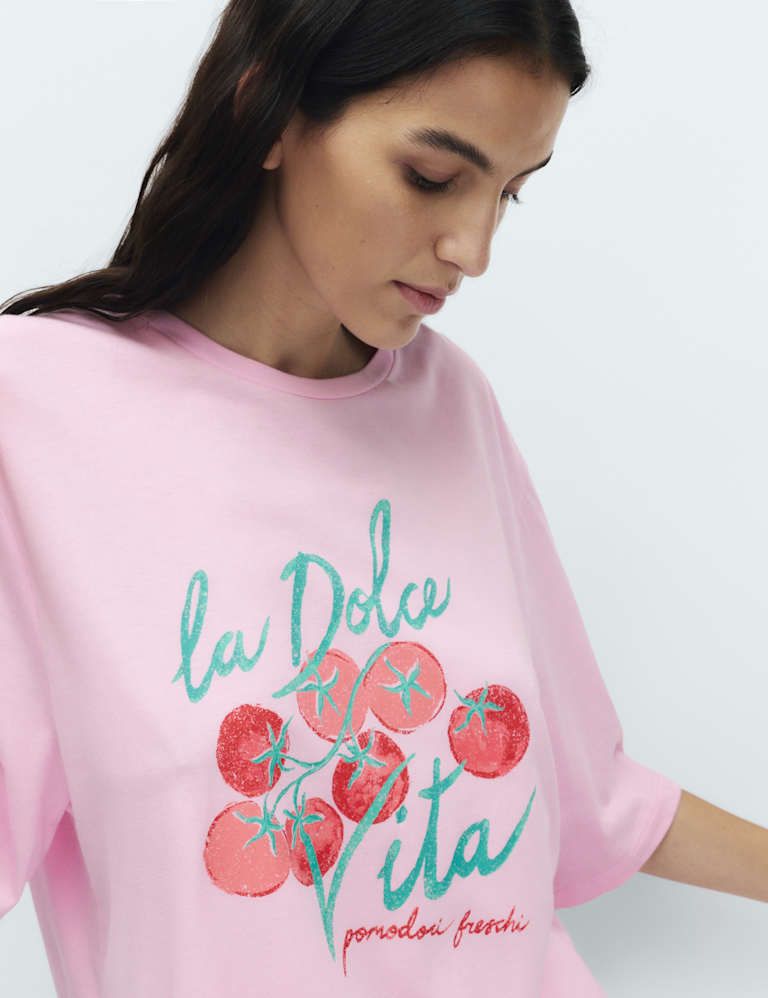 Cotton Modal Tomato Print Pyjama Top