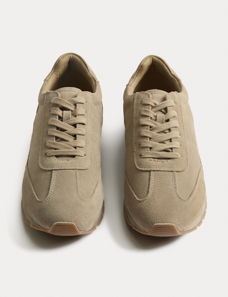 Suede Lace Up Runner Trainers