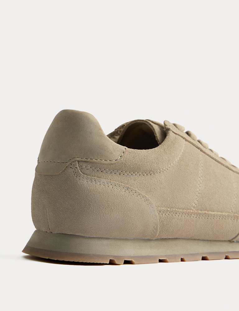 Suede Lace Up Runner Trainers