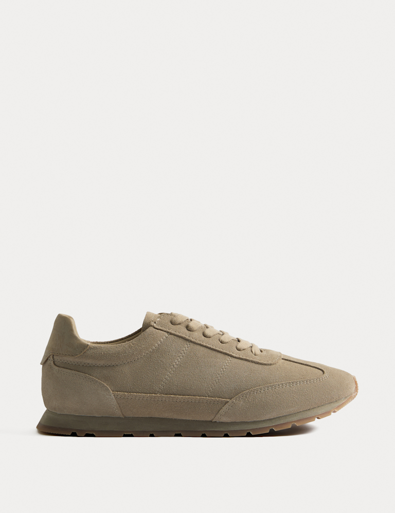 Suede Lace Up Runner Trainers