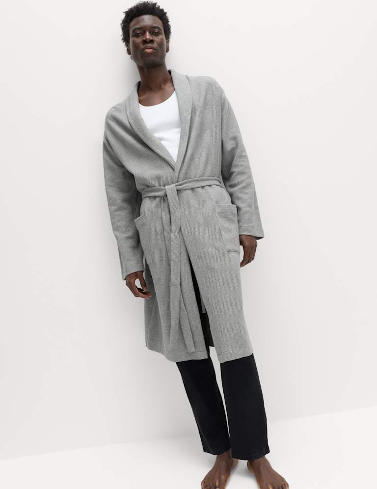 Pure Cotton Waffle Lightweight Dressing Gown
