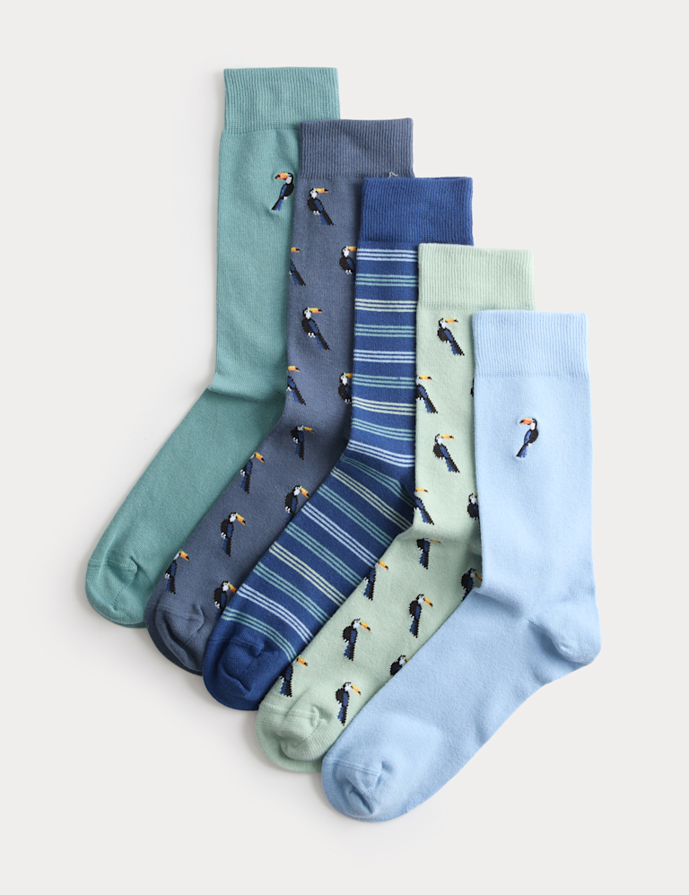 5 Pack Cool & Fresh™ Toucan Cotton Rich Socks 5 Pack Cool & Fresh™ Toucan Cotton Rich Socks