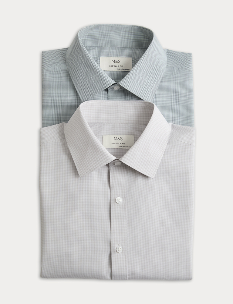 2pk Regular Fit Easy Iron Check Shirts