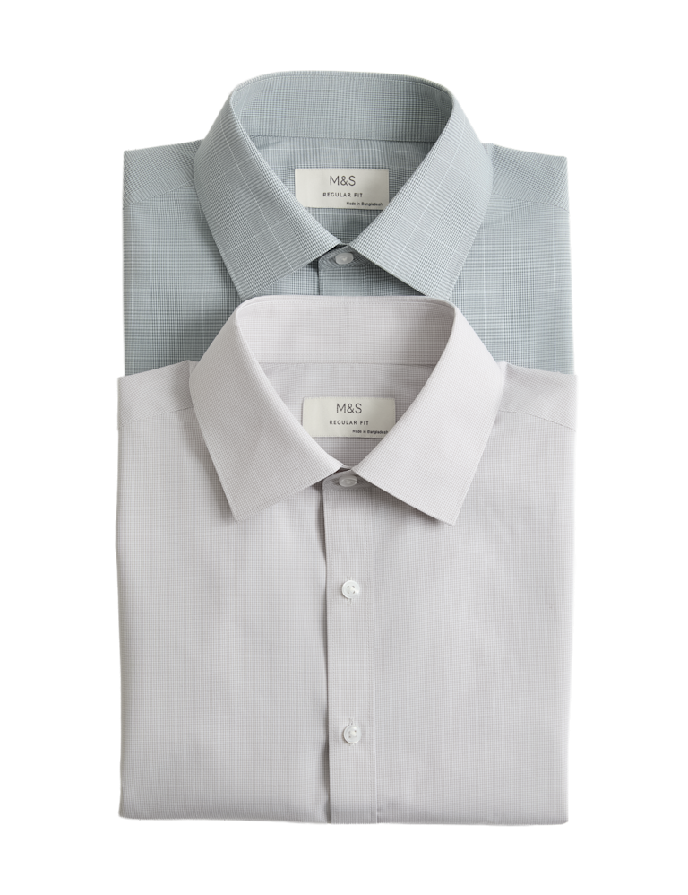 2pk Regular Fit Easy Iron Check Shirts