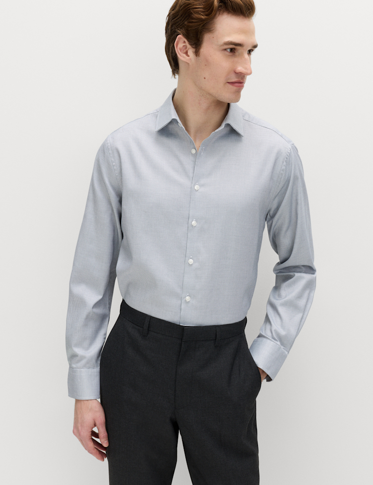 Regular Fit Pure Cotton Textured Luxury Shirt Regular Fit Pure Cotton Textured Luxury Shirt