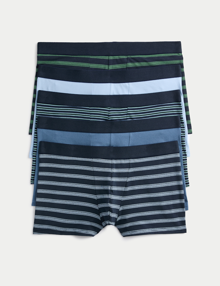 5 Pack Cotton Stretch Striped Hipsters