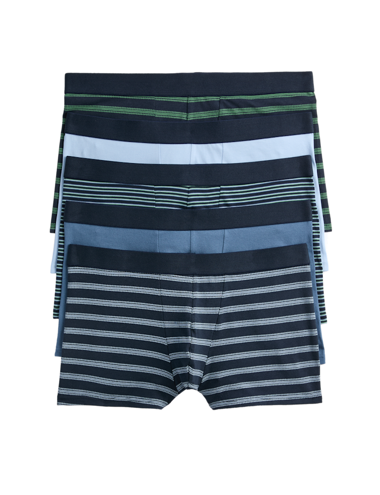 5 Pack Cotton Stretch Striped Hipsters