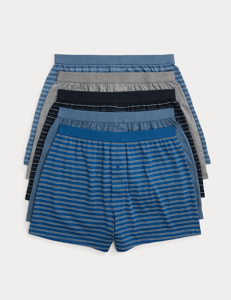 5 Pack Cotton Stretch Striped Boxers