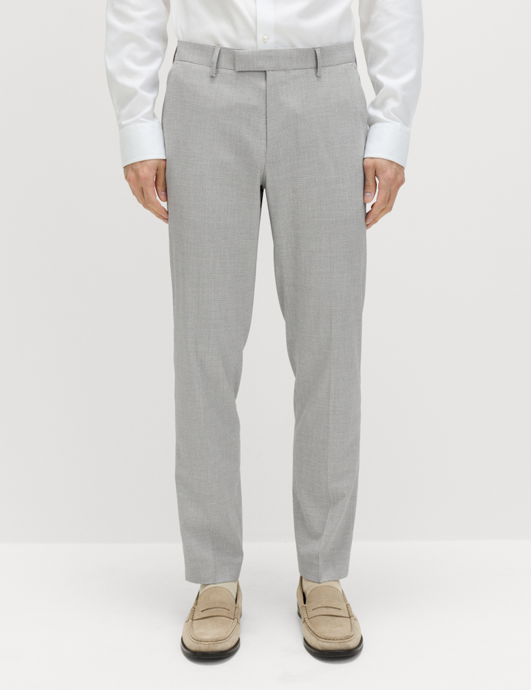 Tailored Fit Textured Stretch Suit Trousers