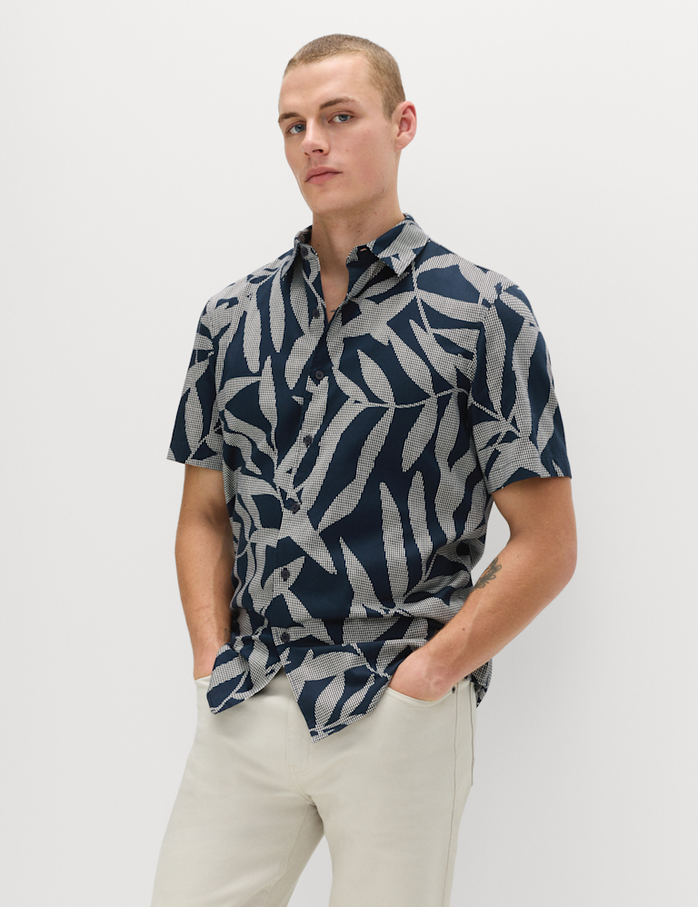 Pure Cotton Floral Short Sleeve Shirt