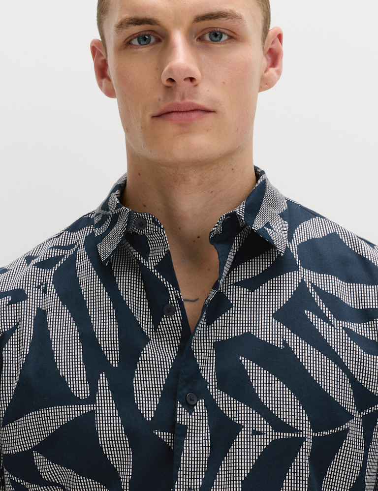 Pure Cotton Floral Short Sleeve Shirt