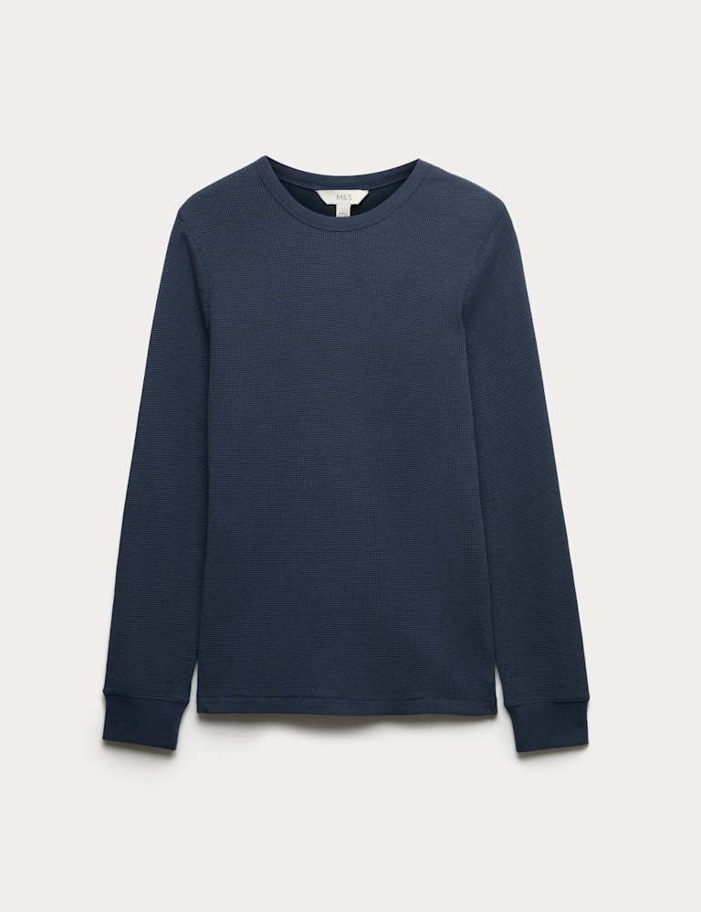 Pure Cotton 2-Tone Waffle Sweatshirt