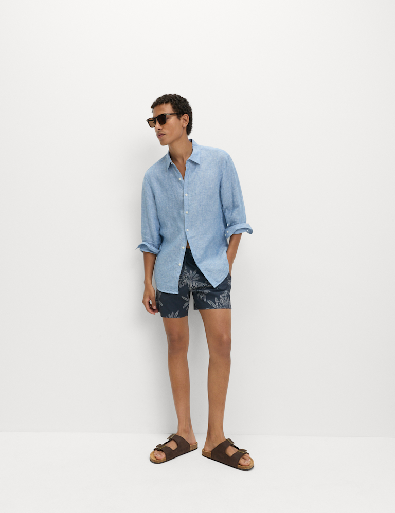 Quick Dry Printed Textured Swim Shorts