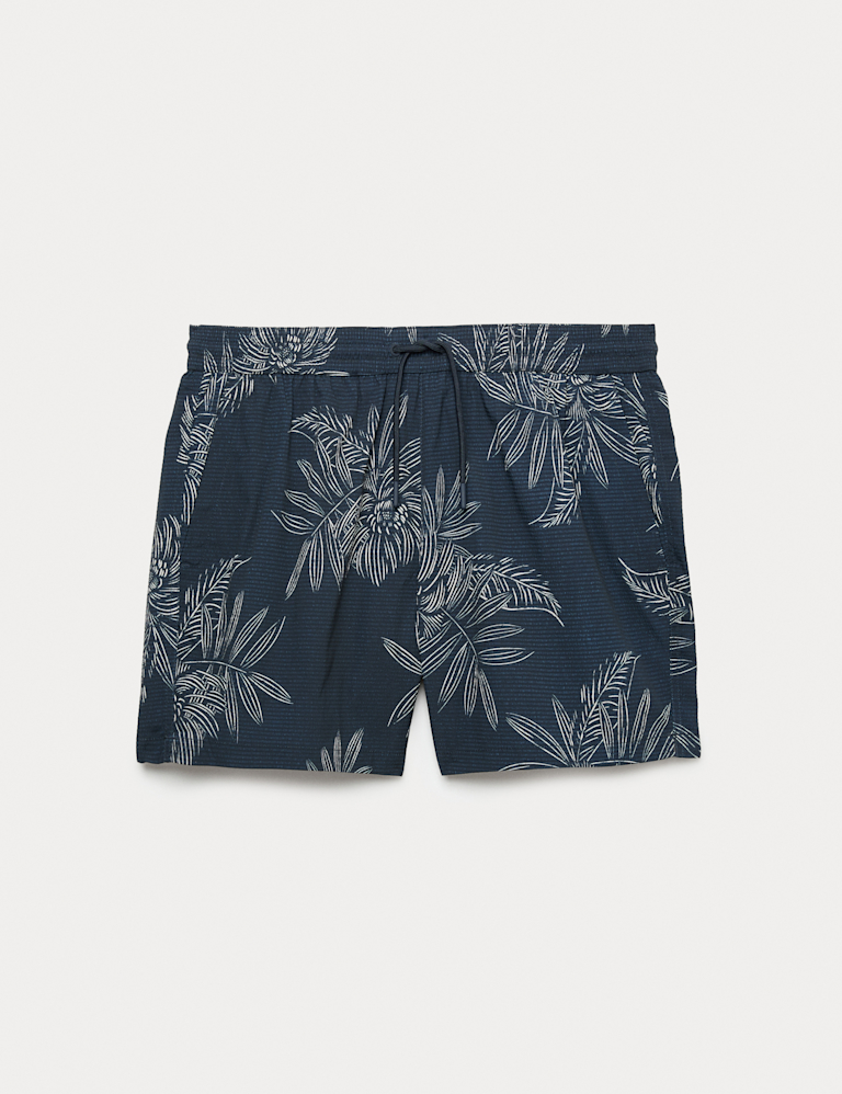Quick Dry Printed Textured Swim Shorts