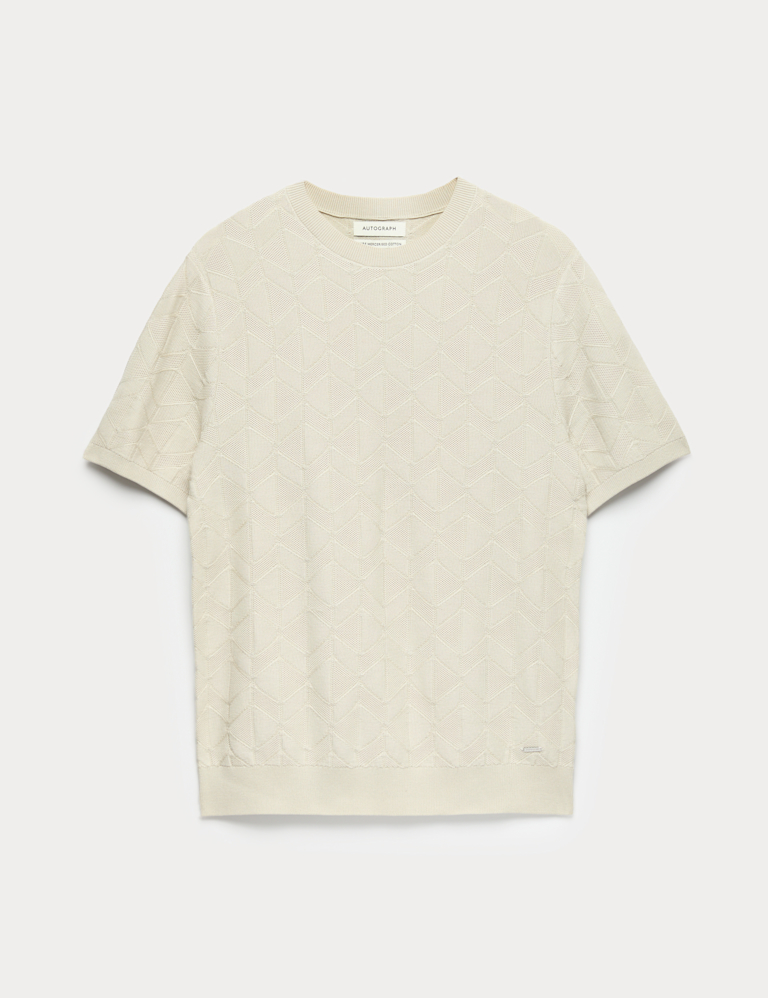 Mercerised Cotton Geometric Knitted T-shirt