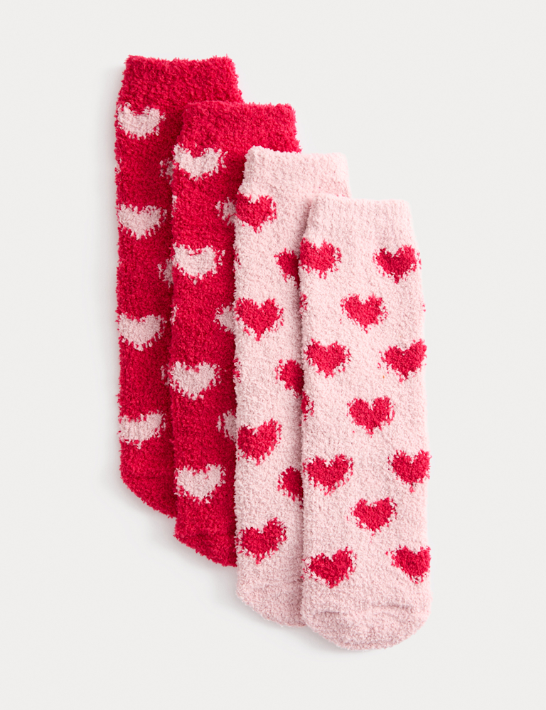 2 Pack Heart Cosy Slipper Socks